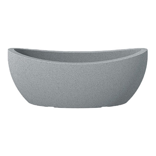 Maceta exterior ovalada gris granito Wave 58cm