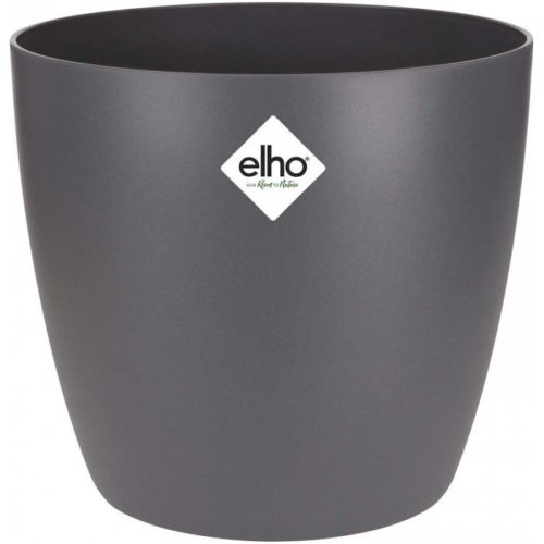 Macetero plástico Elho Brus round metal black 12,5 cm HCA